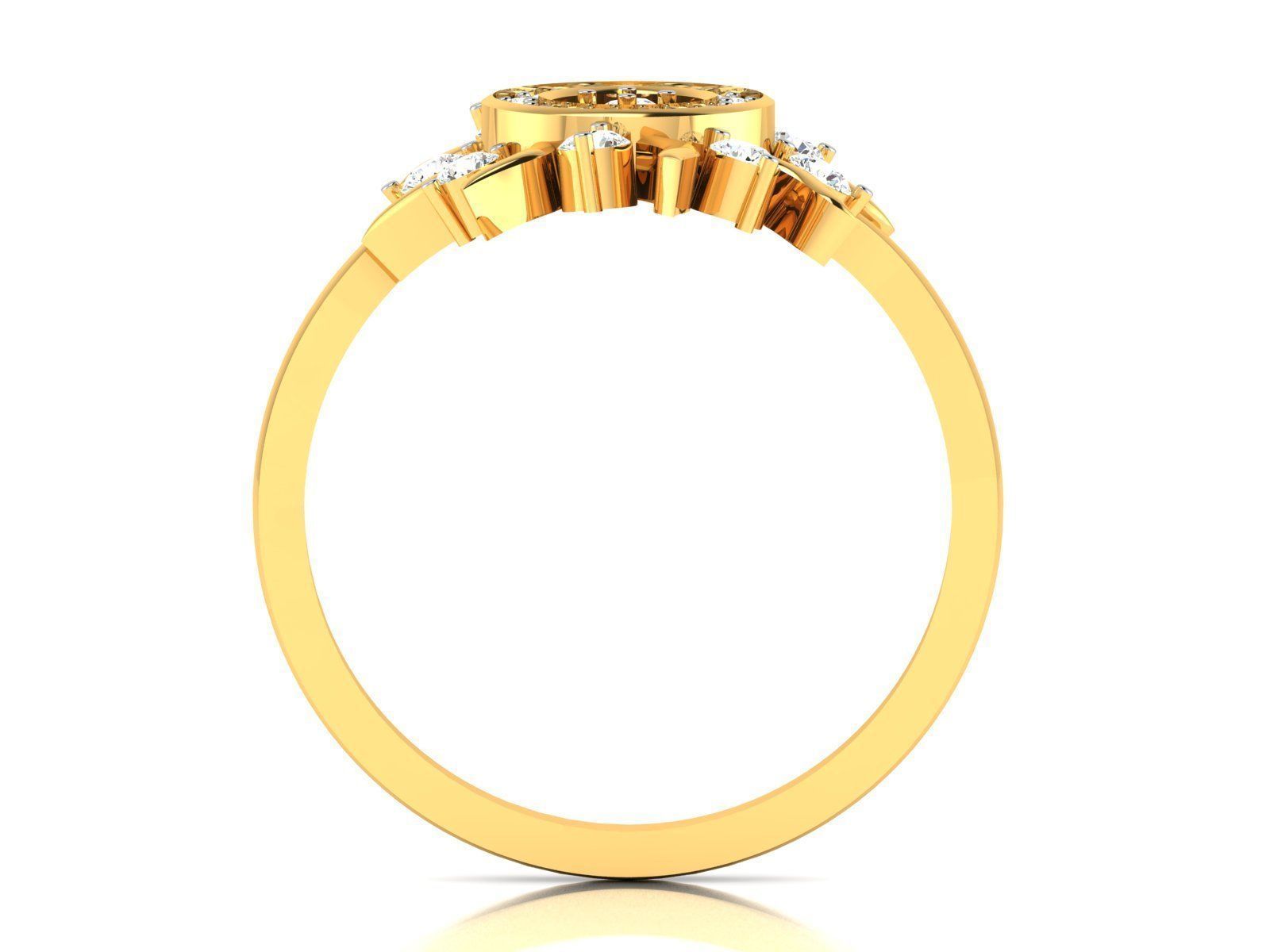 Ring-6294 diamond sun ring gold 3D print model_2