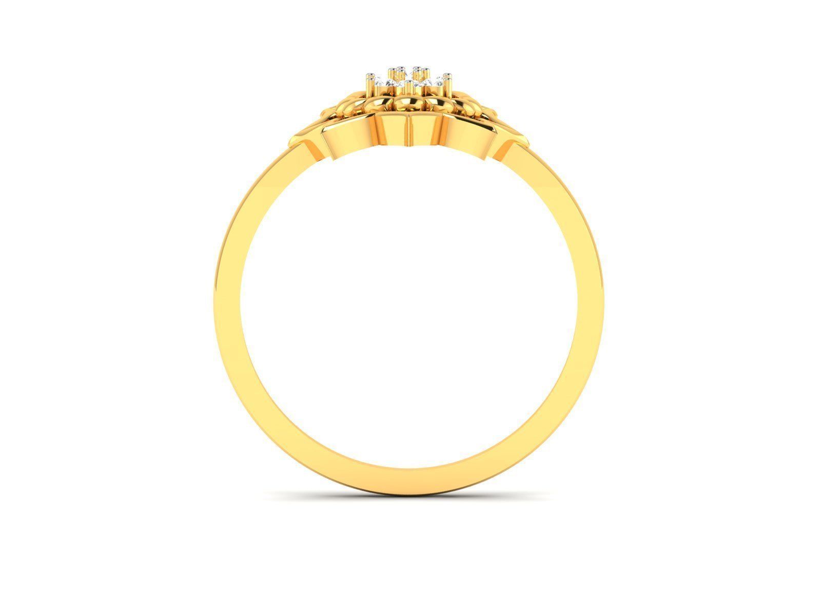 Ring-6278 lotus diamond ring 3D print model_4