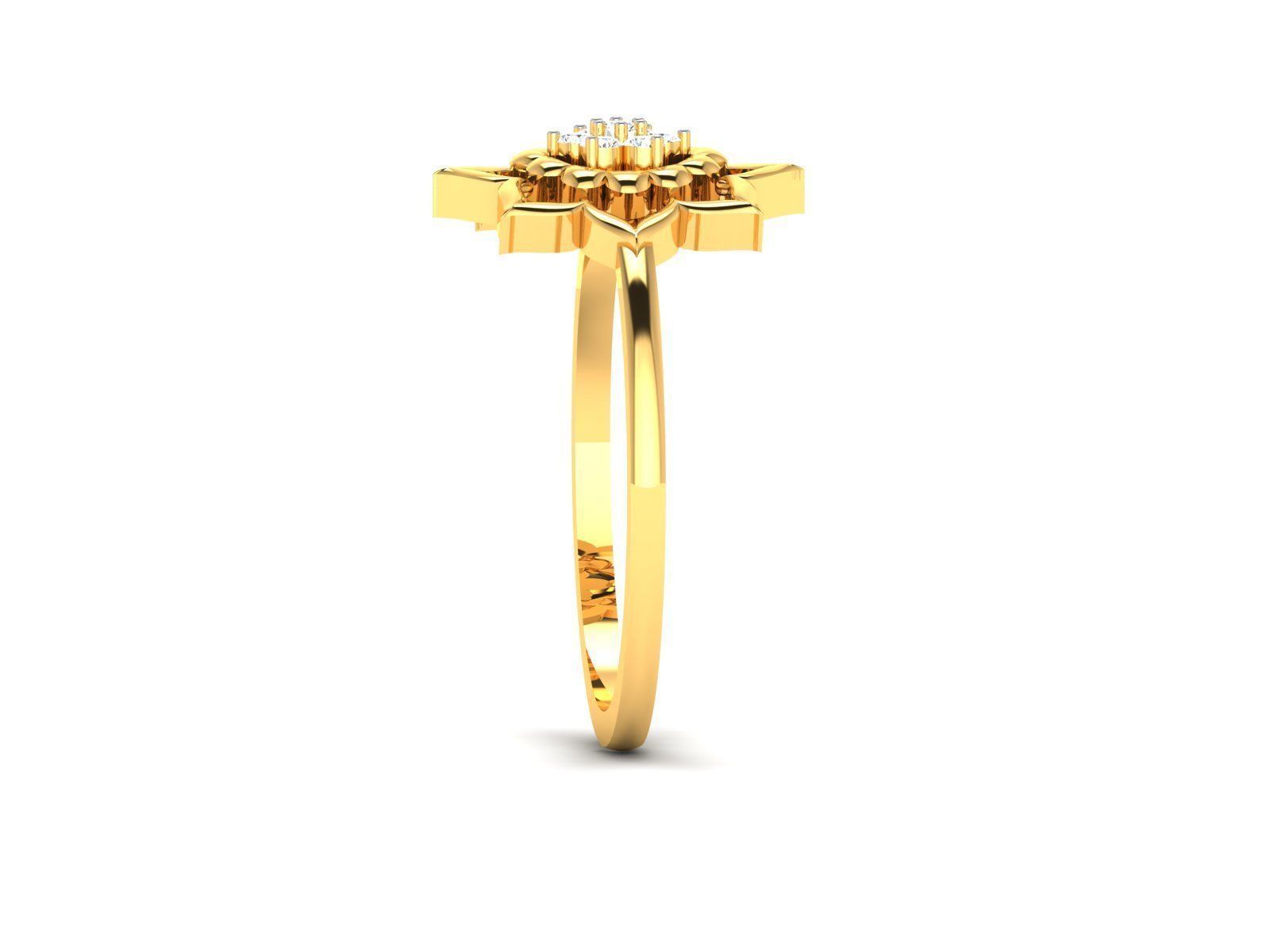 Ring-6278 lotus diamond ring 3D print model_6