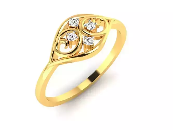 Ring-6276 gold ring with diamonds