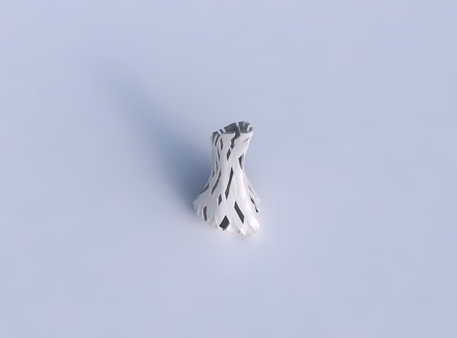 Vase puffy tappered triangle with cuts 3D print model_1