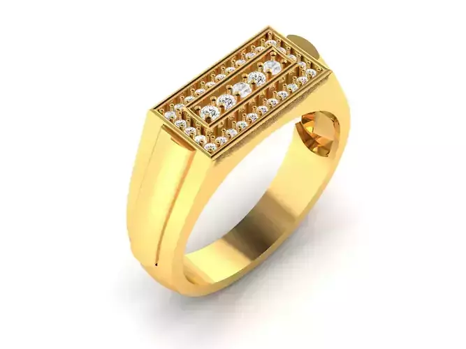 Ring-6266 gold diamond ring 3D print model