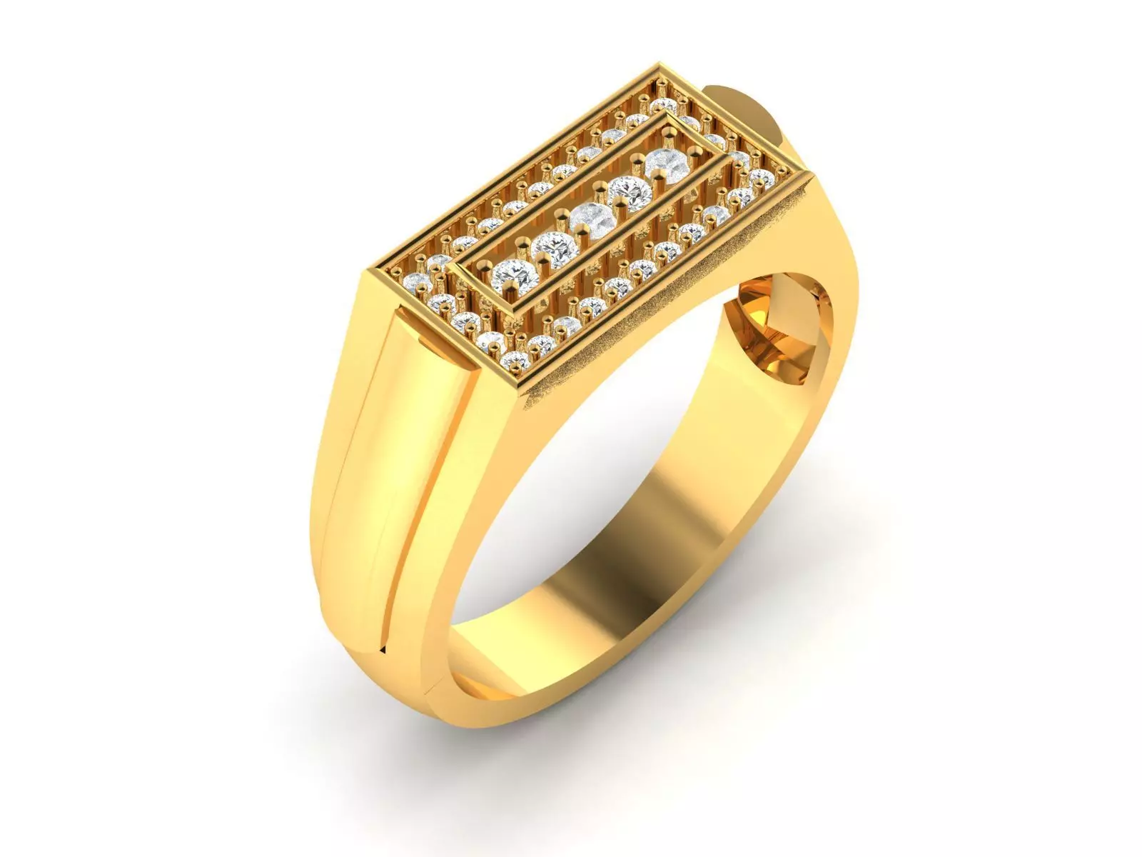 Ring-6266 gold diamond ring 3D print model_0