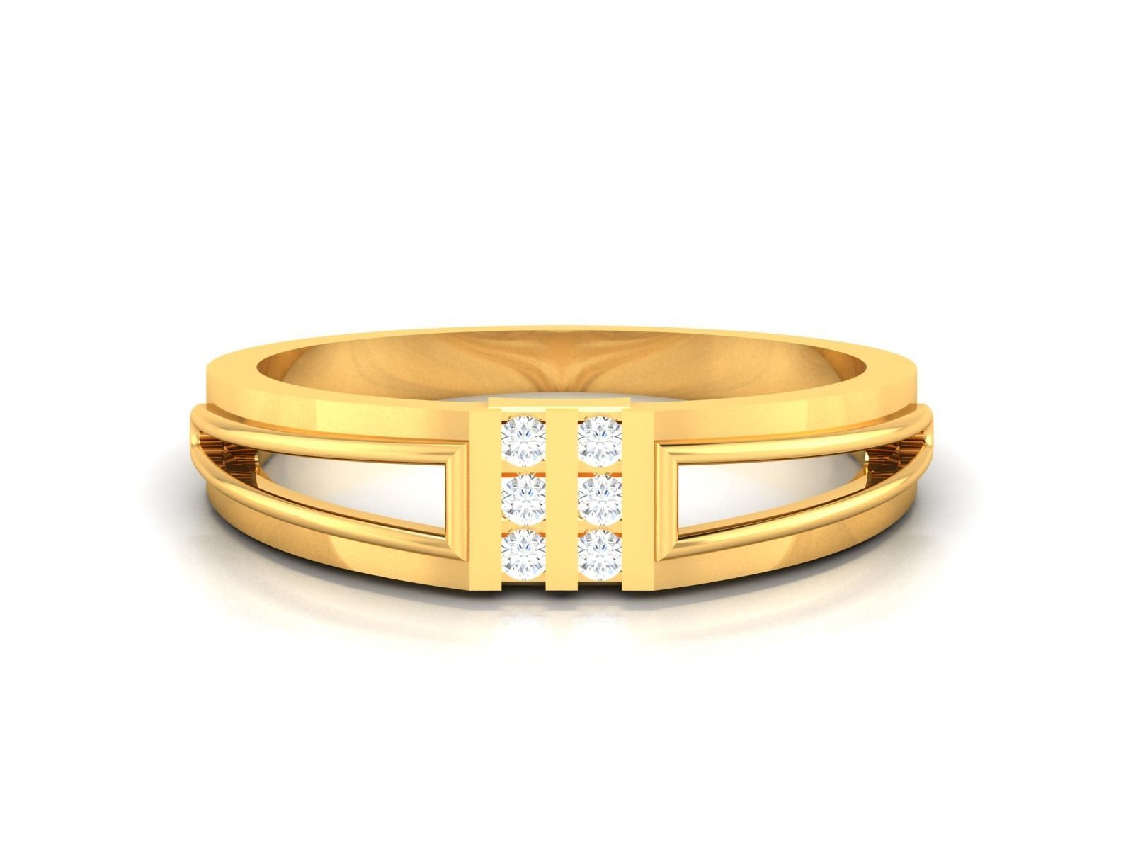 Ring-6265 gold ring with diamonds 3D print model_9