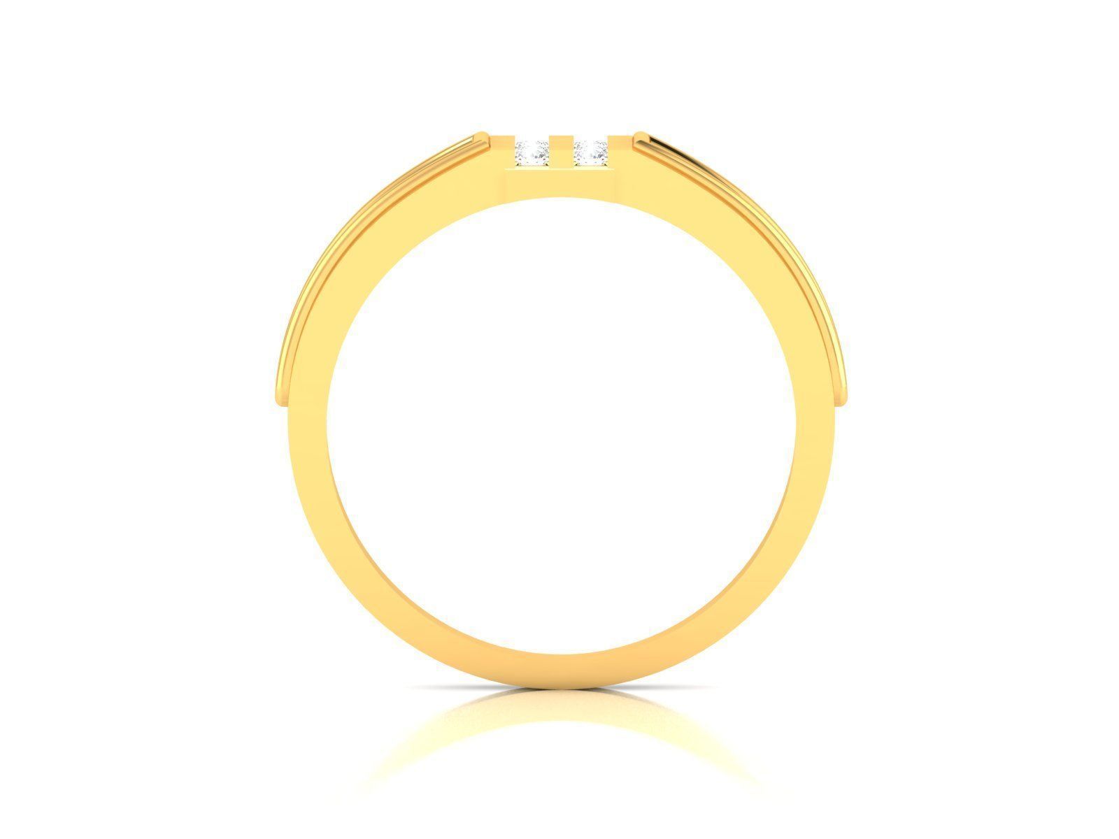 Ring-6265 gold ring with diamonds 3D print model_4