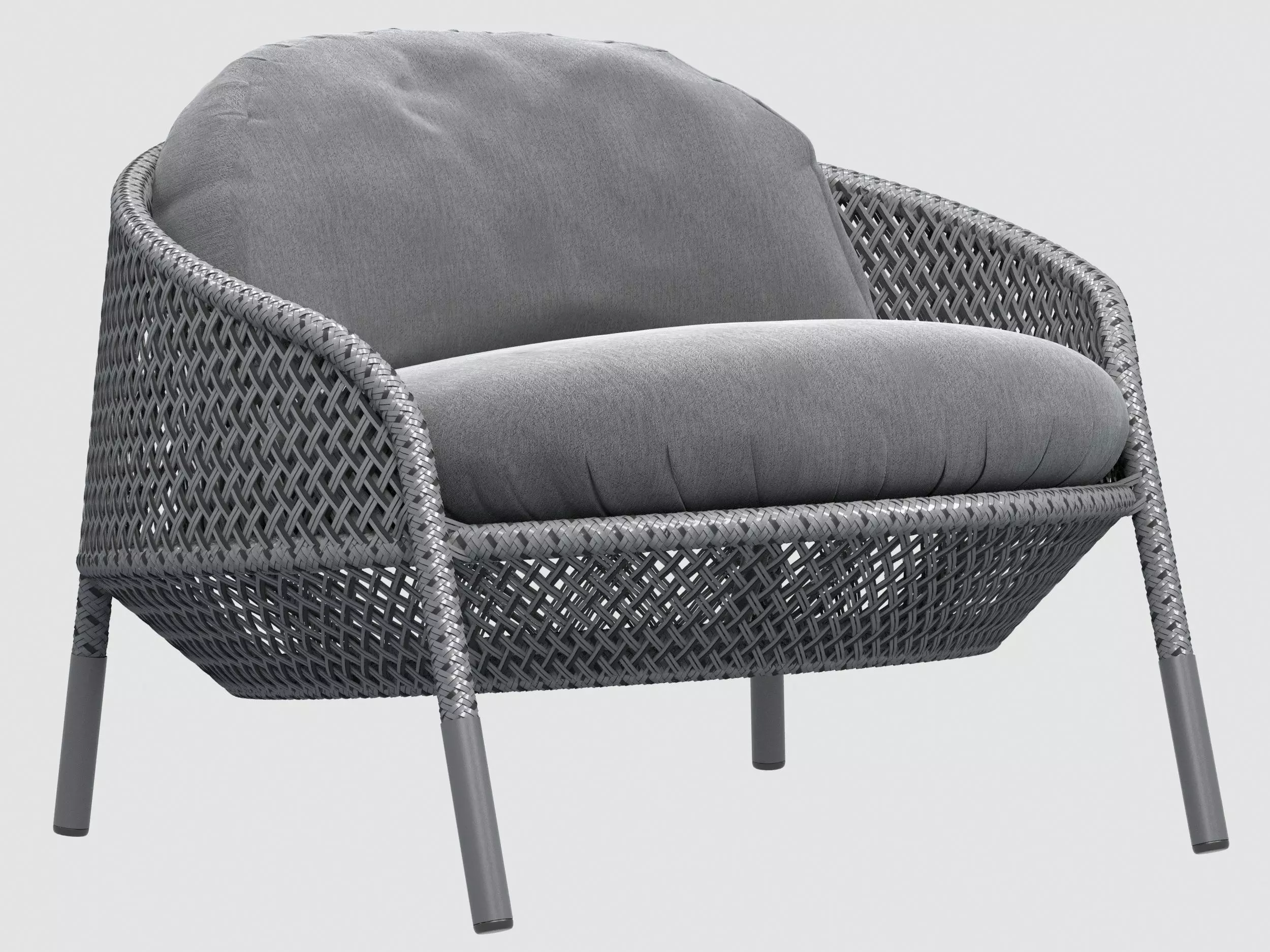 AHNDA LOUNGE CHAIR GRAPHITE DEDON 3D model