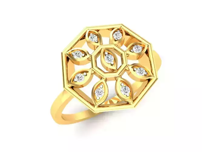 Ring-6253 solitaire diamond ring gold