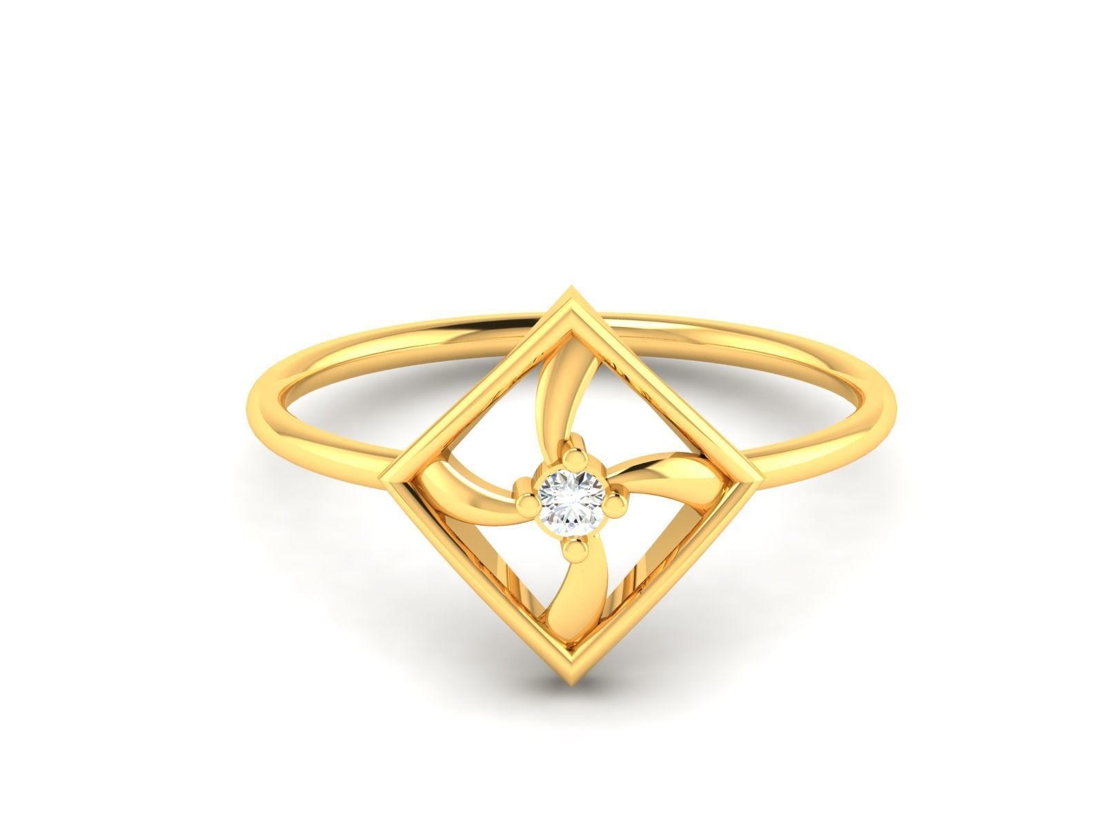 Ring-6250 diamond solitaire ring gold 3D print model_8