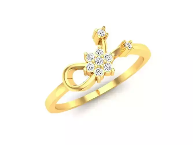 Ring-6247 gold ring with diamonds