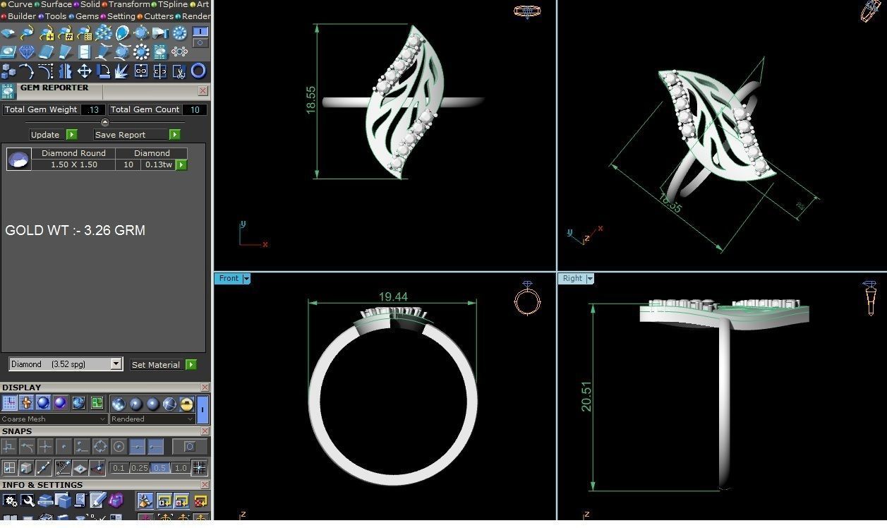 Ring-6246 diamond ring gold 3D print model_8