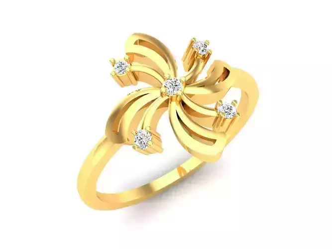 Ring-6236 gold ring with diamonds