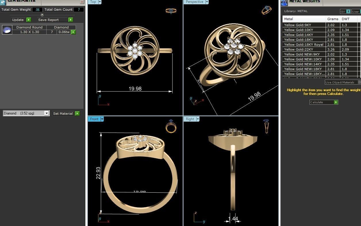 Ring-6231 solitaire diamond ring gold 3D print model_4