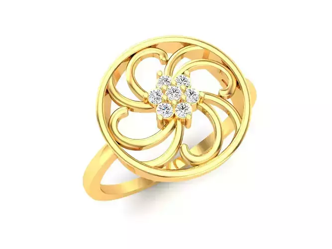 Ring-6231 solitaire diamond ring gold