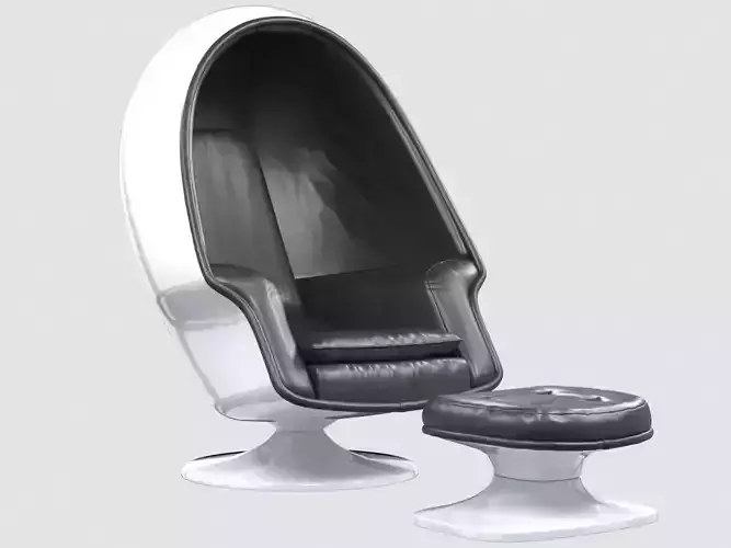 Alpha chamber egg chair and ottoman Lee West max fbx obj