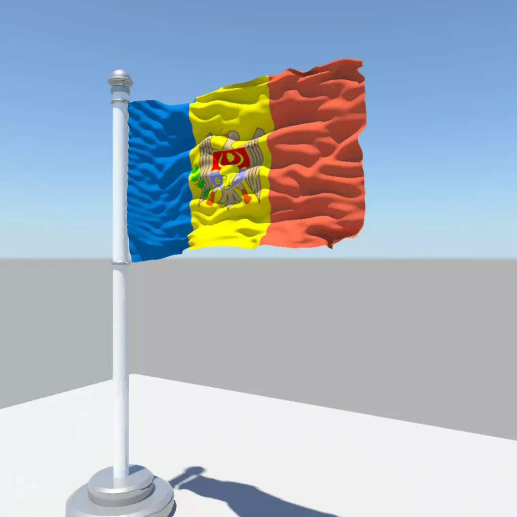 Moldova flag 3D model