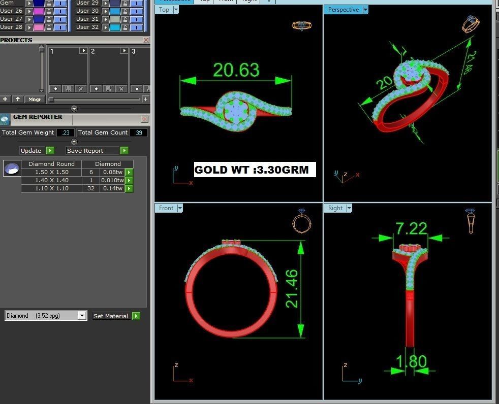 Ring-6856 diamond ring gold 3D print model_8