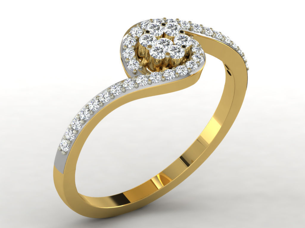 Ring-6856 diamond ring gold 3D print model_9