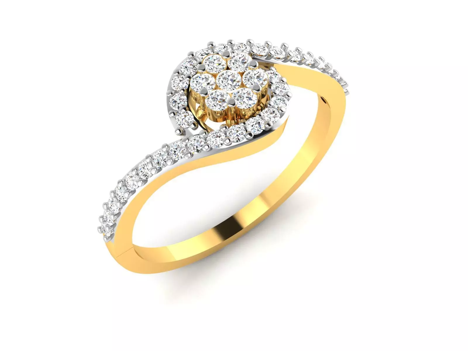 Ring-6856 diamond ring gold 3D print model_0