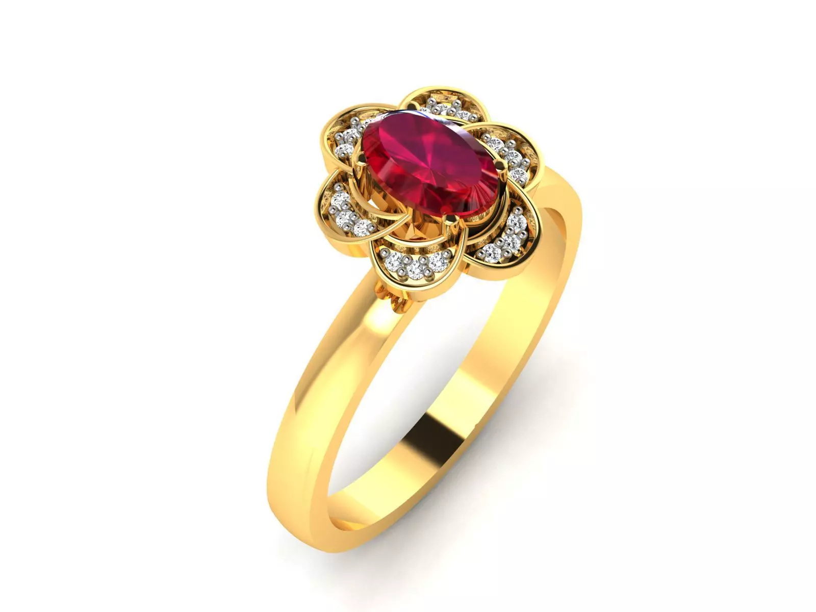 Ring-6803 ruby and diamond ring 3D print model_0