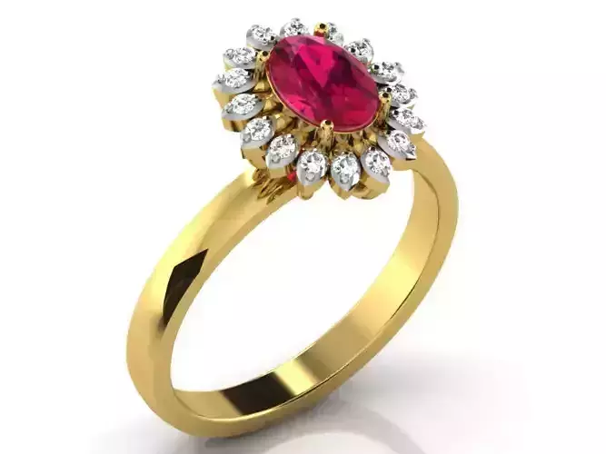 Ring-6775 ruby and diamond ring