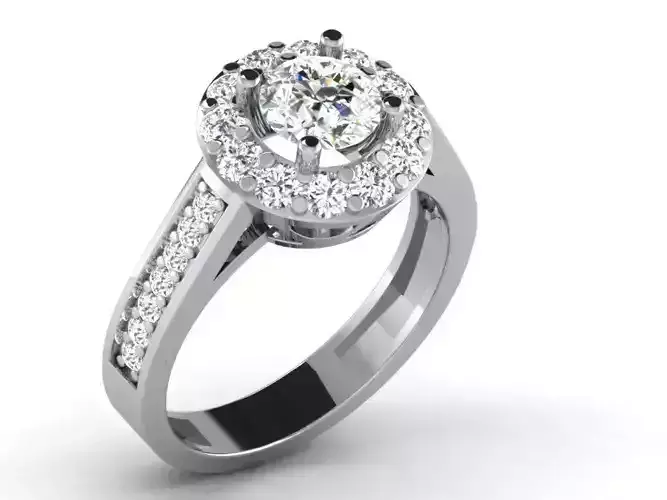 Ring-6722 halo diamond engagement ring