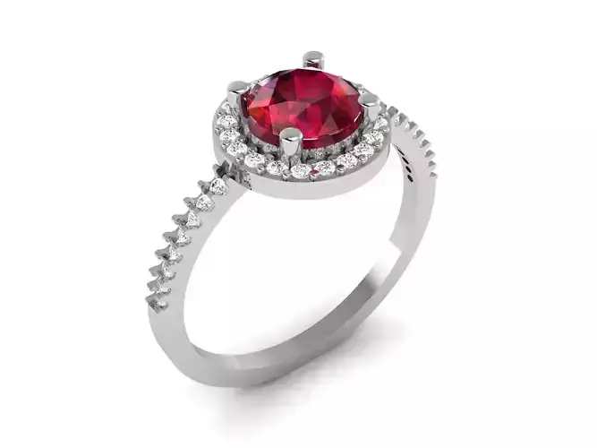 Ring-6721 diamond halo engagement ring