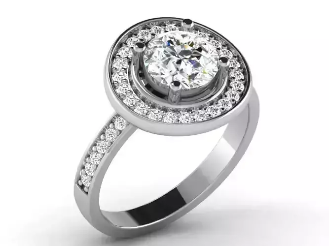 Ring-6720 diamond halo engagement ring
