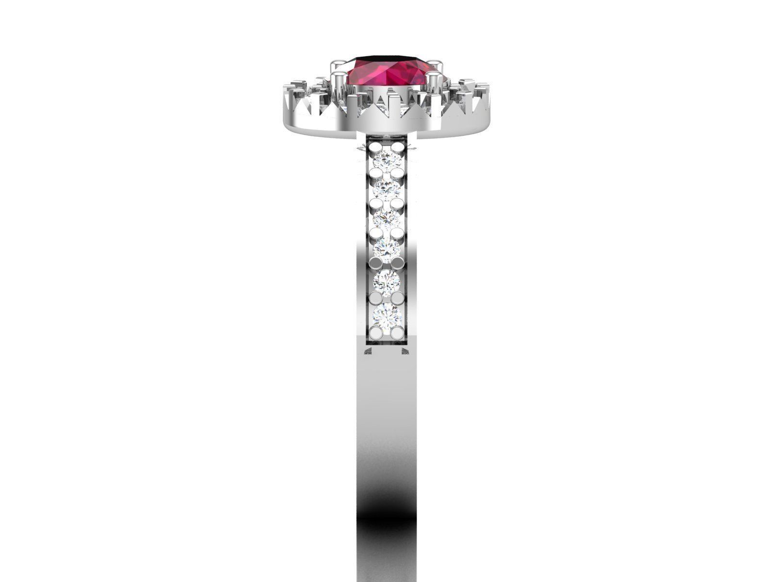 DR-6717 halo diamond engagement ring 3D print model_6