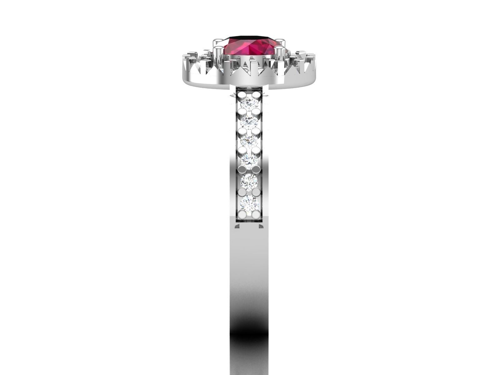 DR-6717 halo diamond engagement ring 3D print model_7