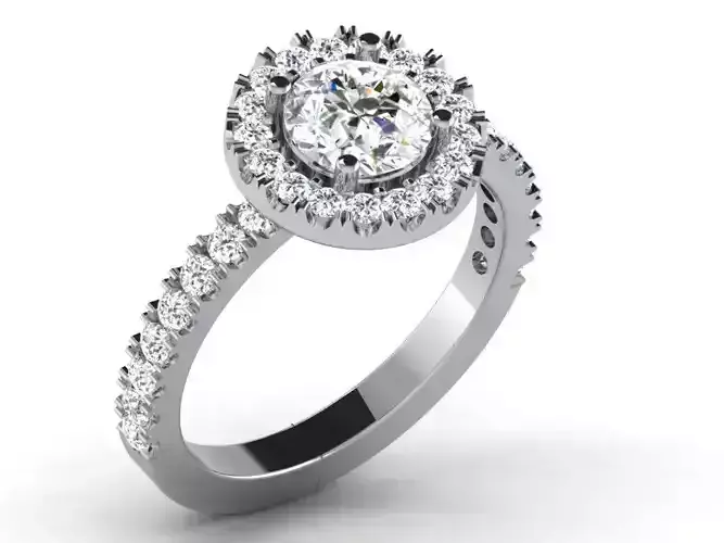 Ring-6712 engagement ring with ruby center stone