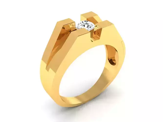 Ring-6701 mens diamond ring gold