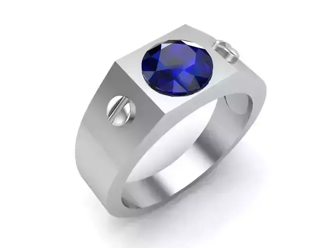 Ring-6697 engagement ring with sapphire stone
