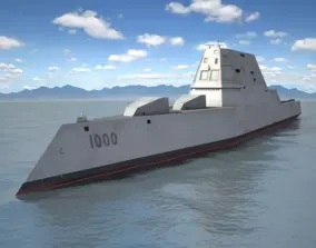3D model Zumwalt uss DDG 1000 destroyer VR / AR / low-poly