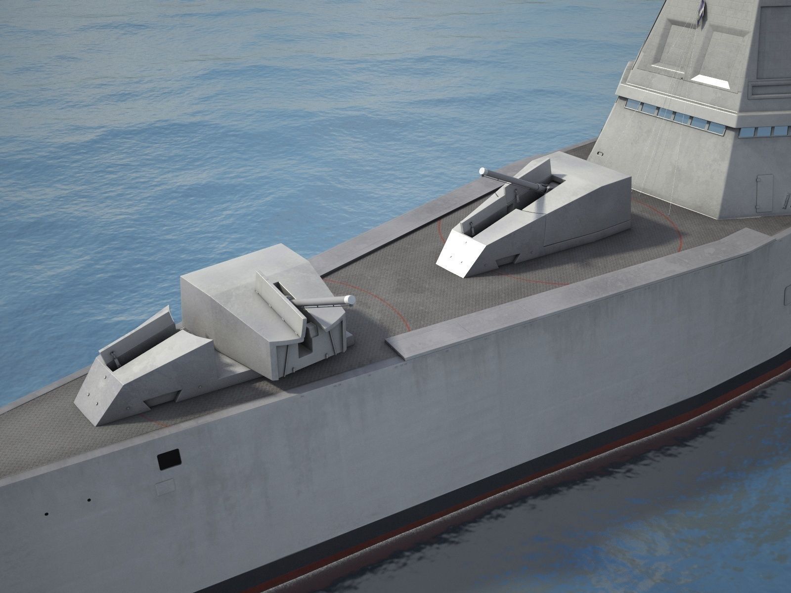 USS Zumwalt DDG-1000 3D model_1