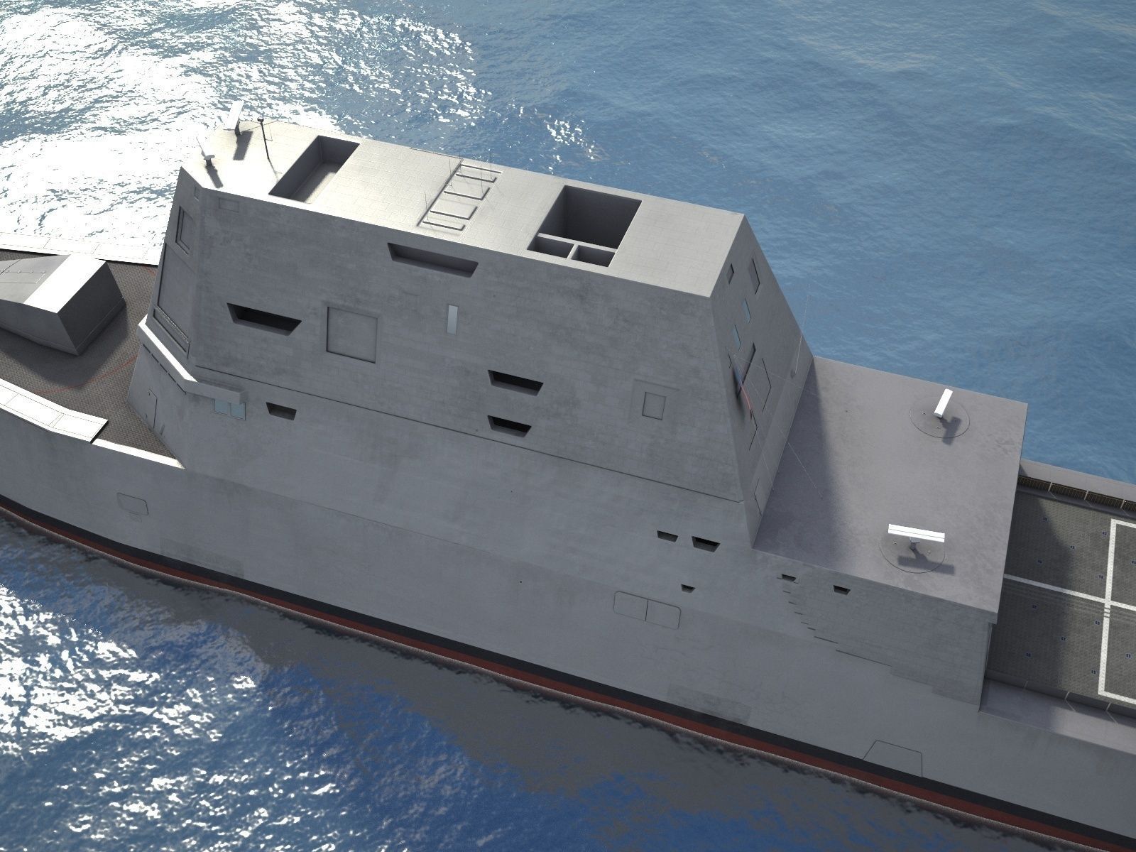 USS Zumwalt DDG-1000 3D model_4