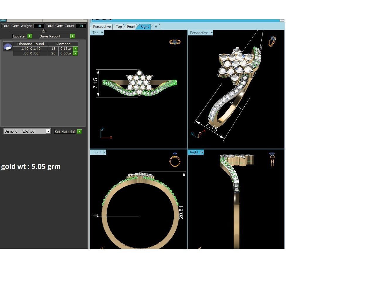 DR-6671 elegant diamond ring gold 3D print model_3