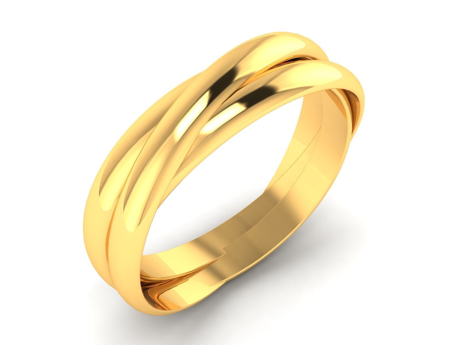 Ring-6658 gold wedding band 3D print model_1