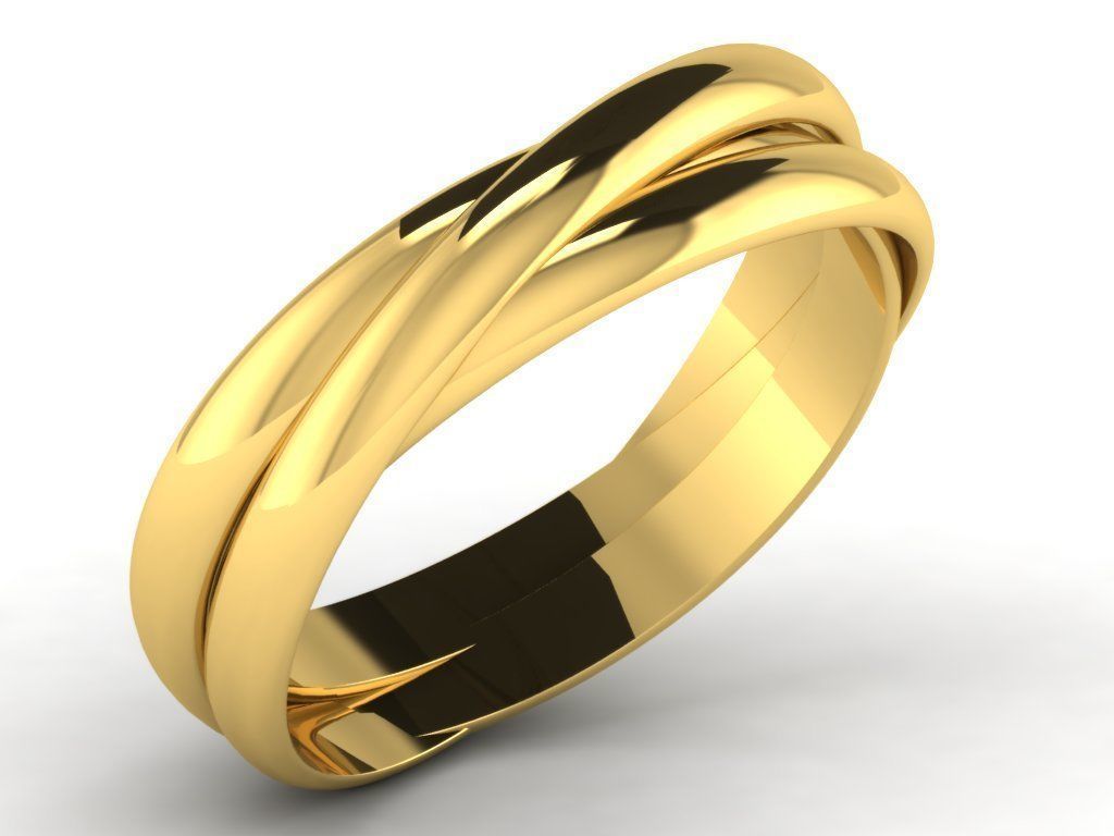 Ring-6658 gold wedding band 3D print model_8