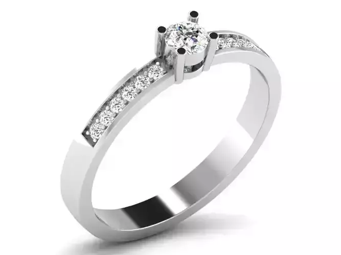 Ring-6616 diamond engagement ring gold 3D print model
