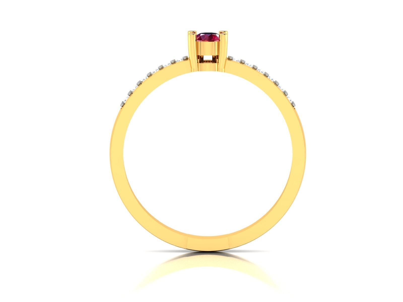Ring-6616 diamond engagement ring gold 3D print model_3
