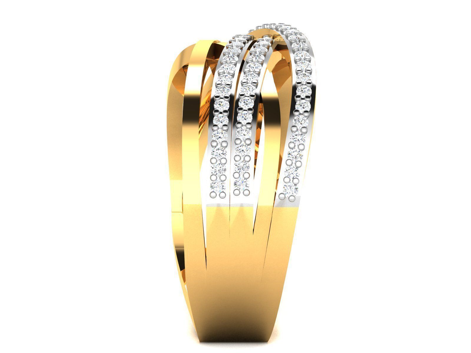 Ring-6563 gold diamond ring 3D print model_5