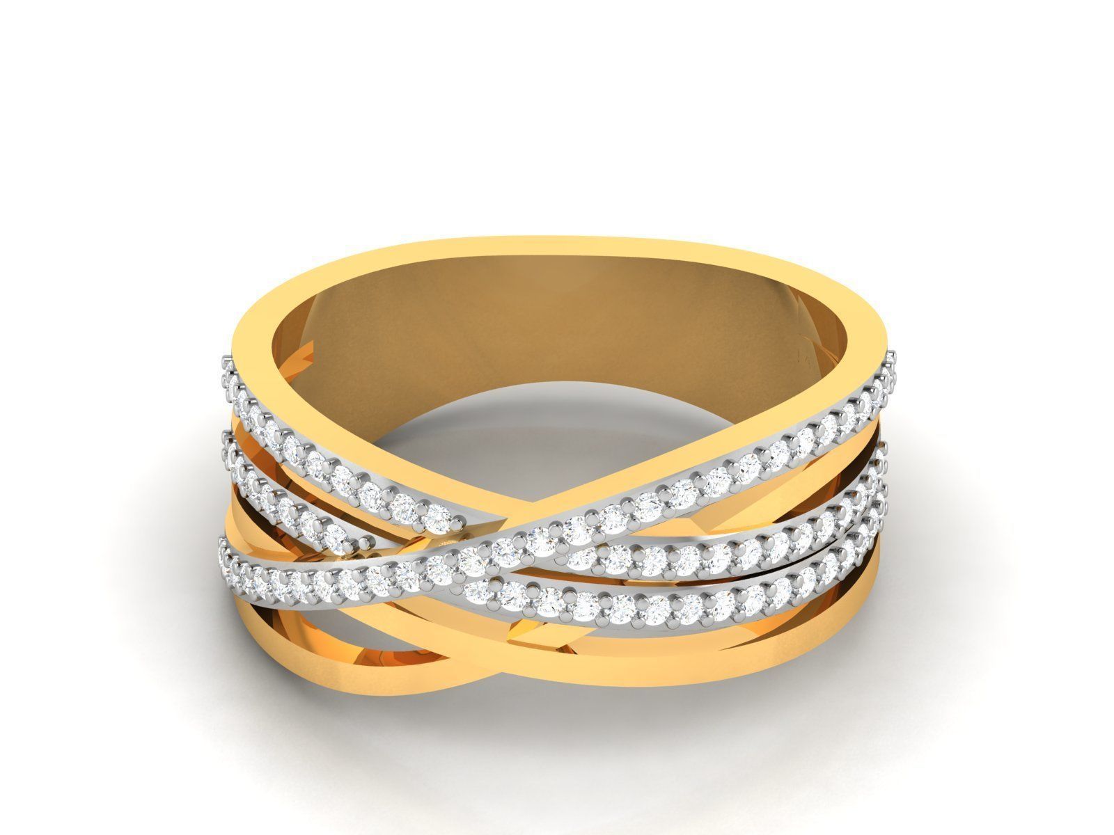 Ring-6563 gold diamond ring 3D print model_8