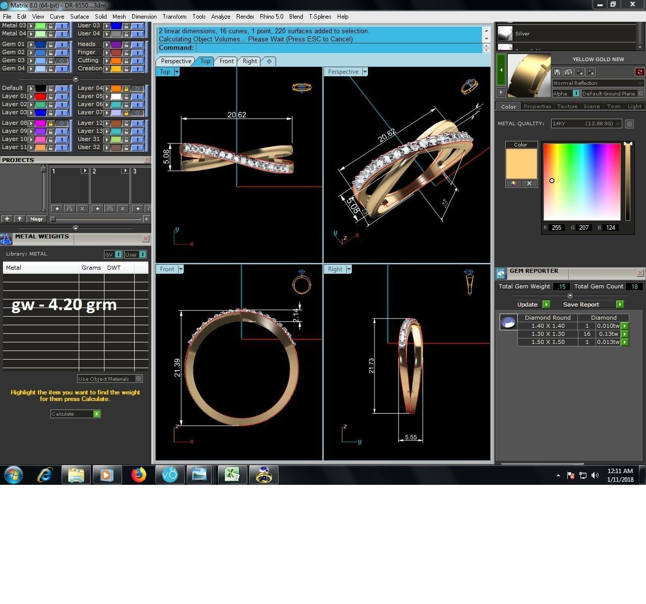 Ring-6550 diamond ring gold 3D print model_4