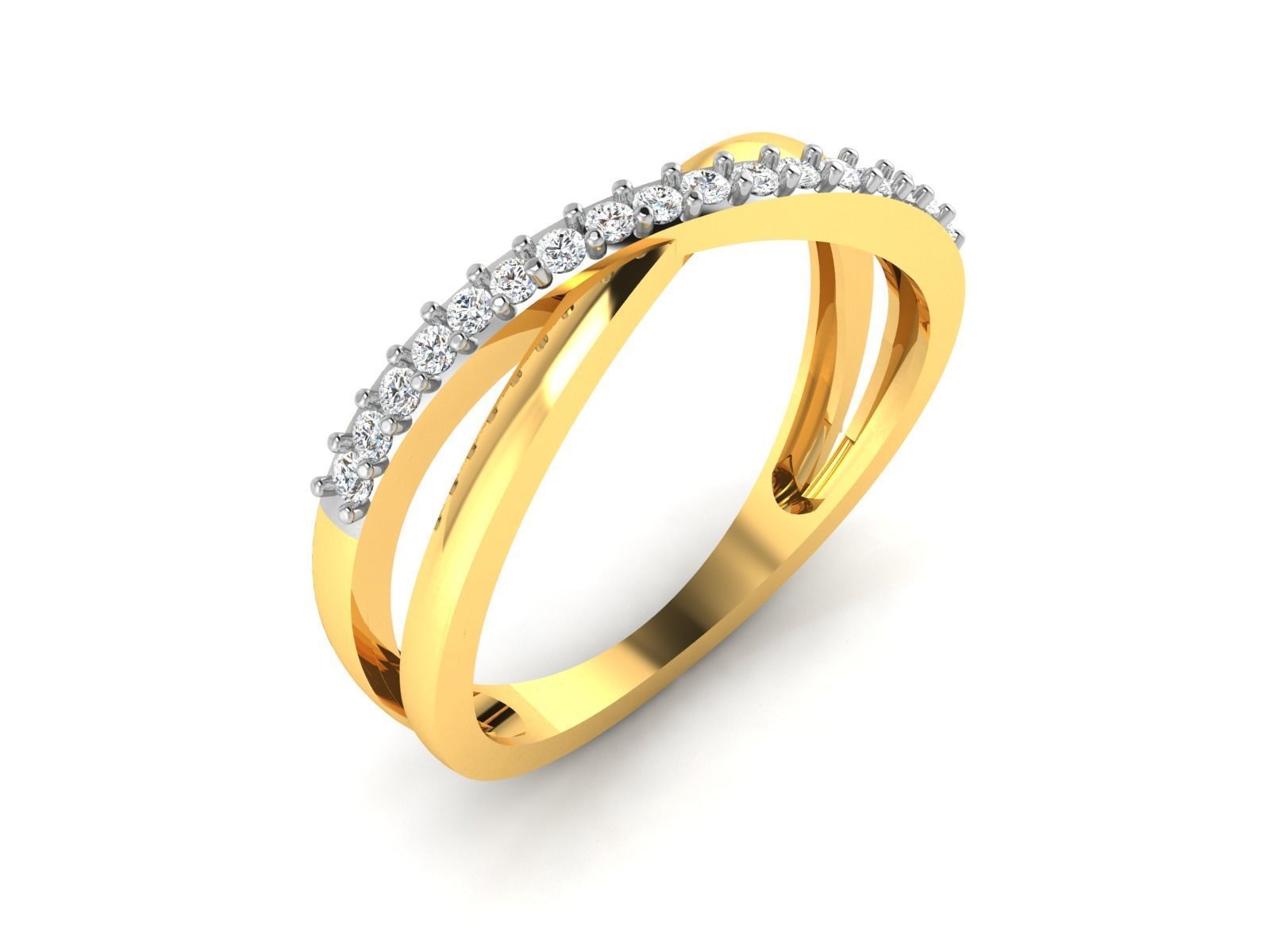 Ring-6550 diamond ring gold 3D print model_1