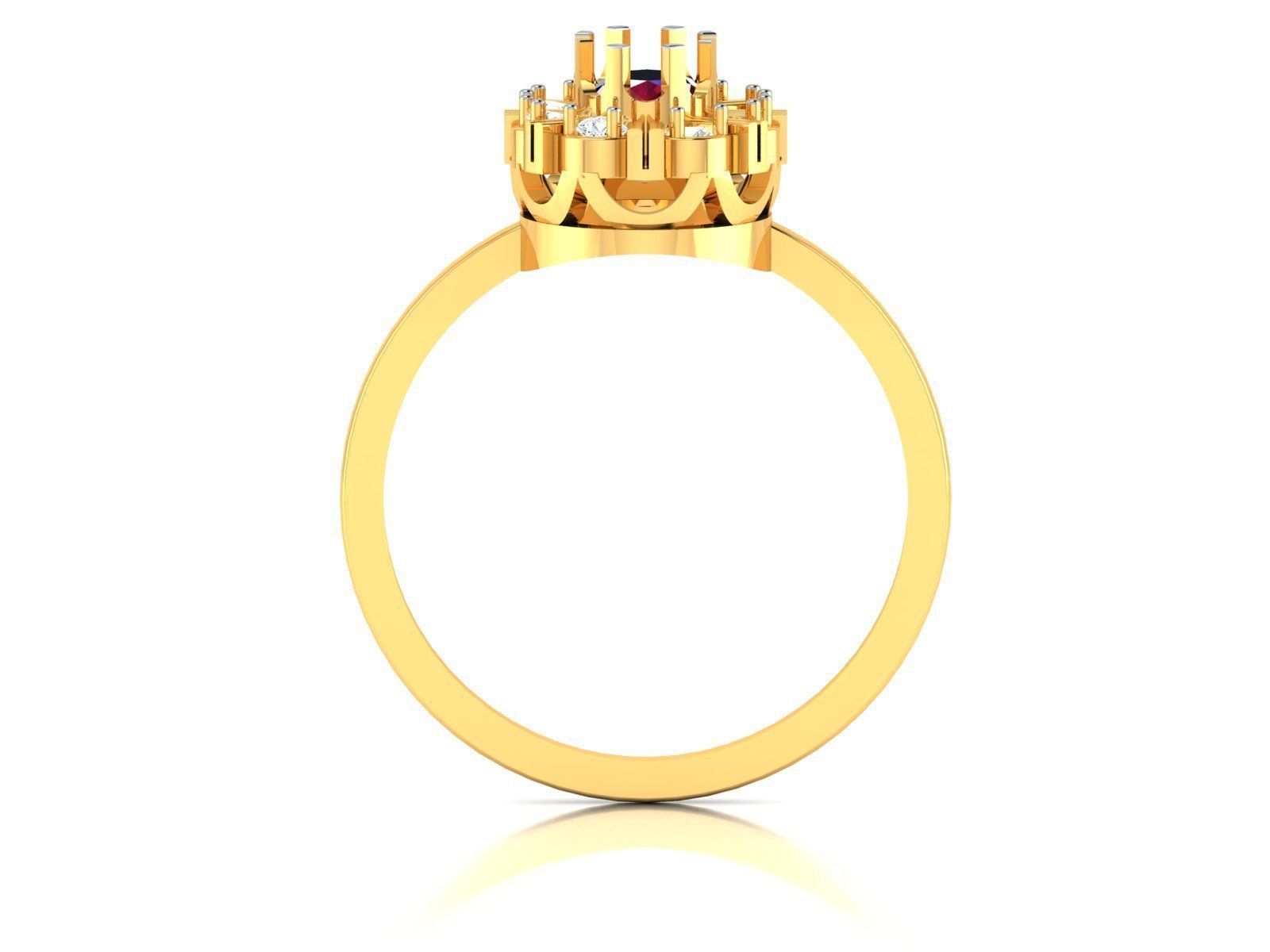 Ring-6526 diamond ring gold 3D print model_5
