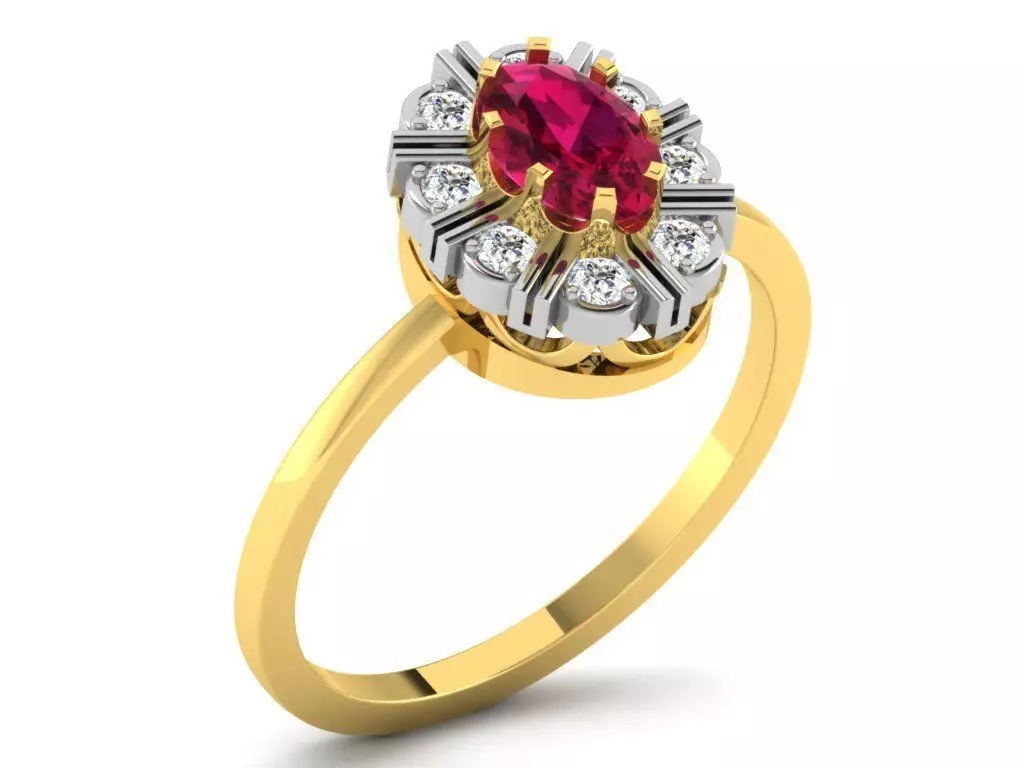 Ring-6526 diamond ring gold 3D print model_0