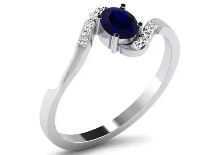 Ring-6507 sapphire and diamond ring