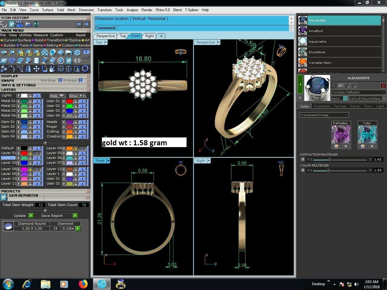 Ring-6487 engagement ring with diamonds 3D print model_9