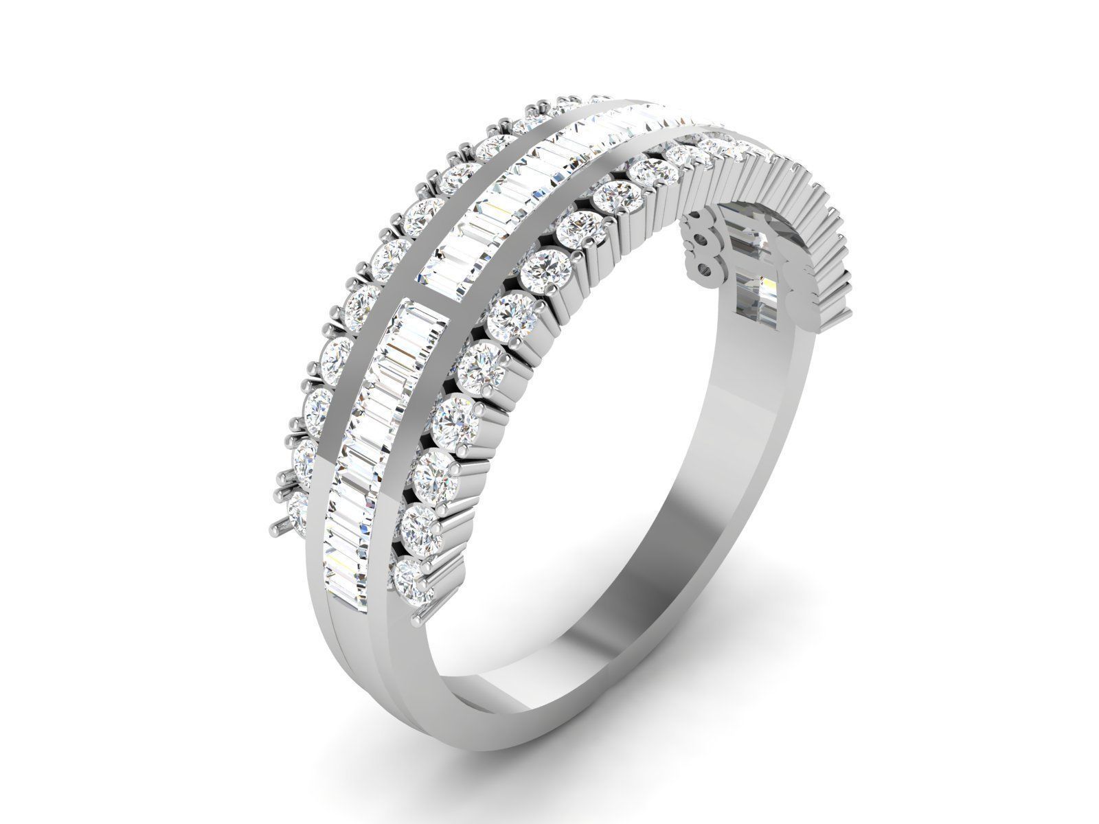 Ring-6474 diamond eternity ring in gold 3D print model_1