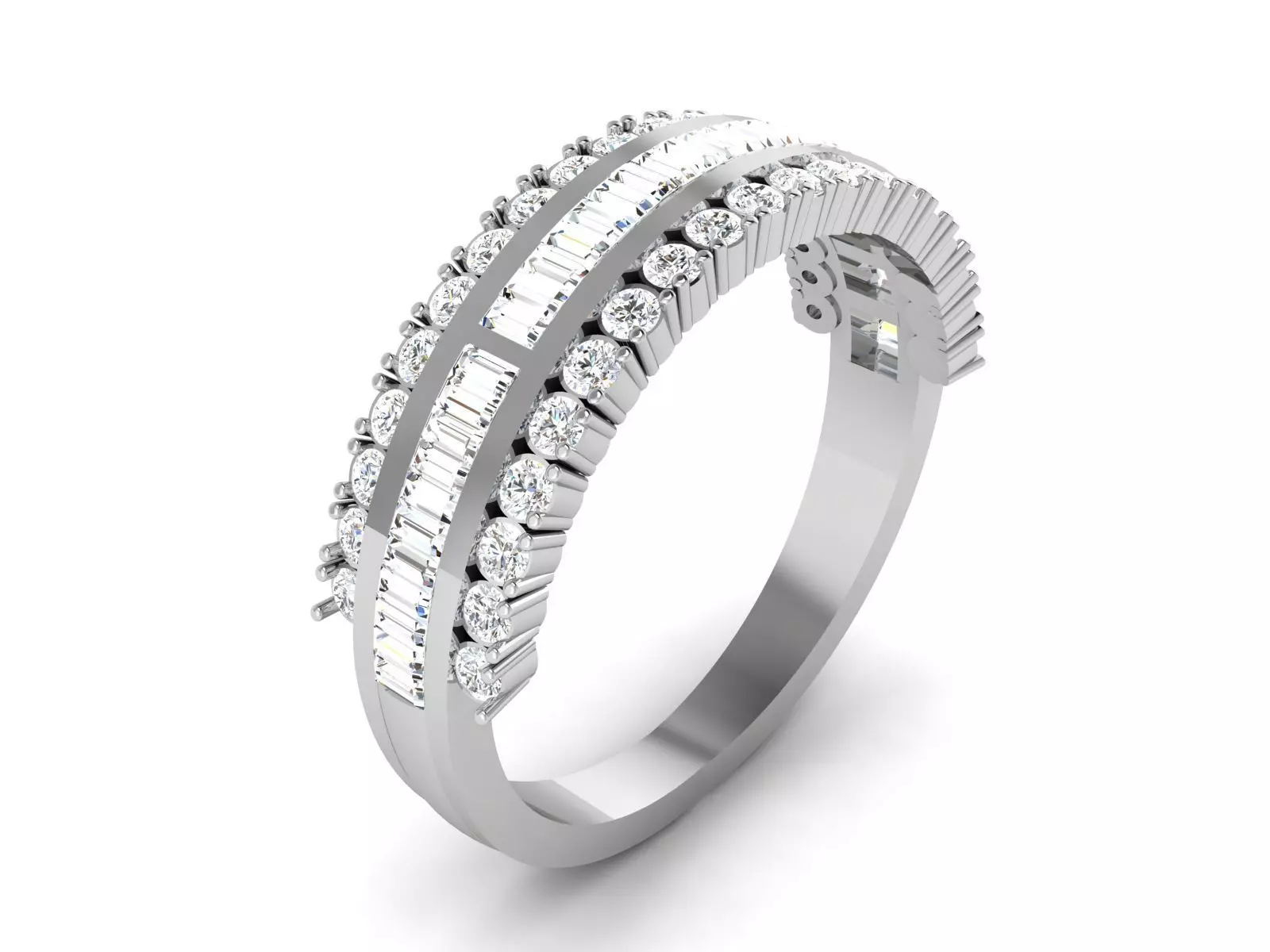 Ring-6474 diamond eternity ring in gold 3D print model_0